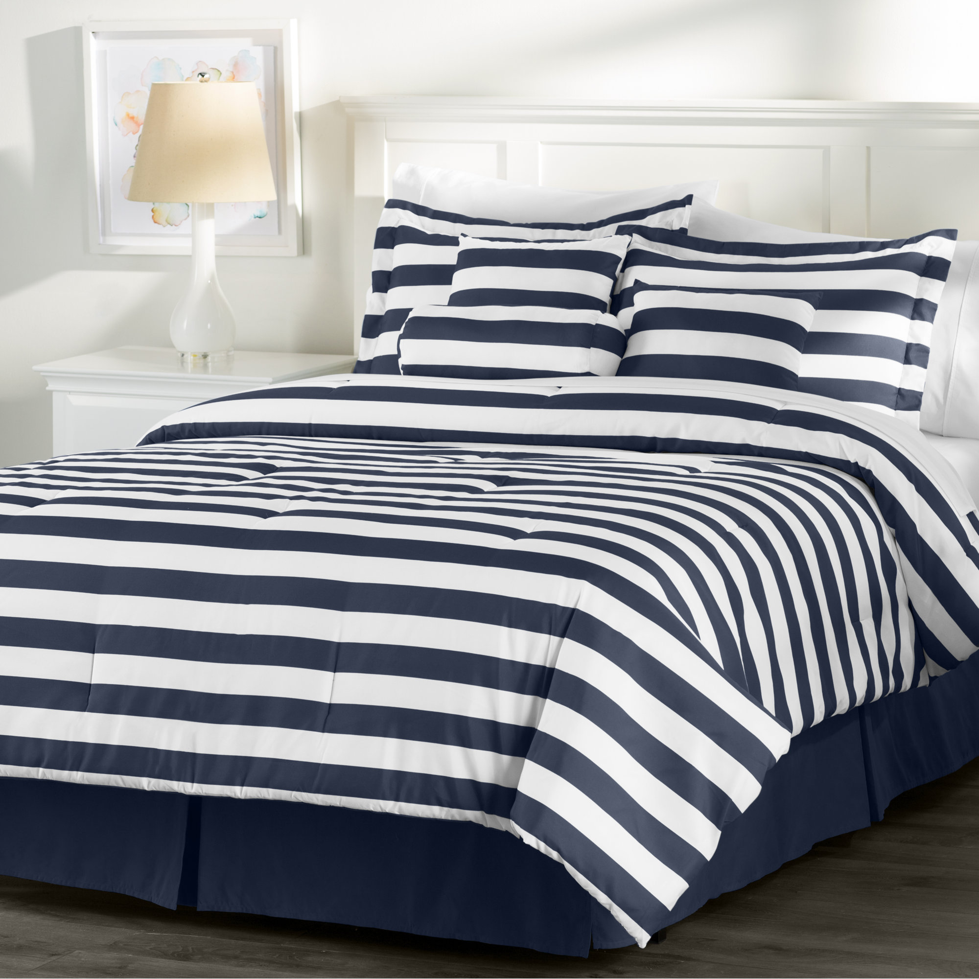 Wayfair Basics Wayfair Basics 7 Piece Striped Comforter Set & Reviews